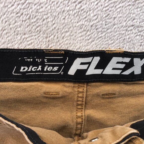 Dickies Mens Flex Work Shorts Size 40 Flat Front Chino Khaki Casual Brown - Picture 3 of 11